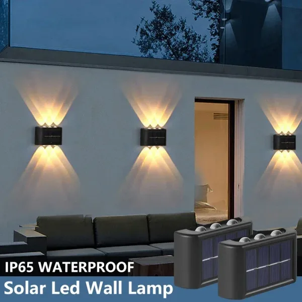 Lámpara Solar De Pared Eficaz E Impermeable Para Exteriores