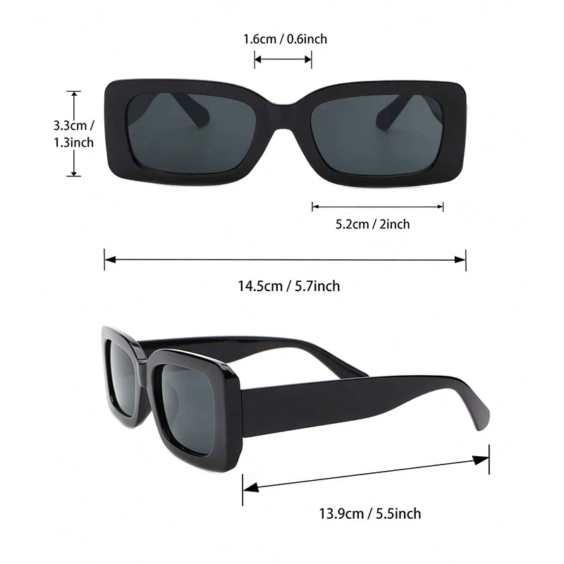 Gafas De Sol Cuadradas Clásicas Para Mujer: Estilo Y Moda En 2 Unidades