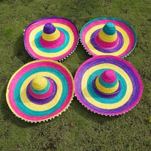 Imagen del producto Sombrero de paja de ala ancha colorido para hombre | Compra online en Tiendafiable