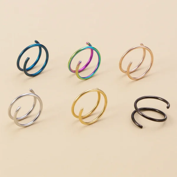 Anillo Doble De Acero Inoxidable Para Nariz: Estilo Y Durabilidad