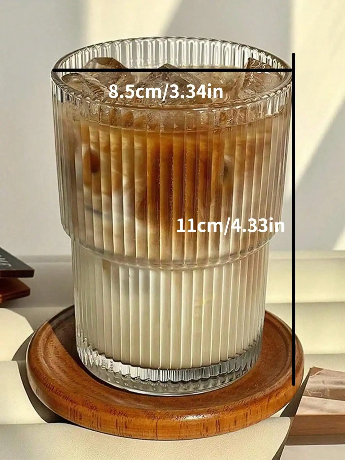 Taza De Cristal De Rayas Verticales
