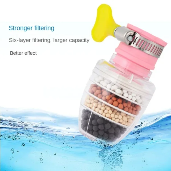 Imagen del producto Purificador de agua de 6 capas para grifo: agua limpia y segura al instante | Compra online en Tiendafiable
