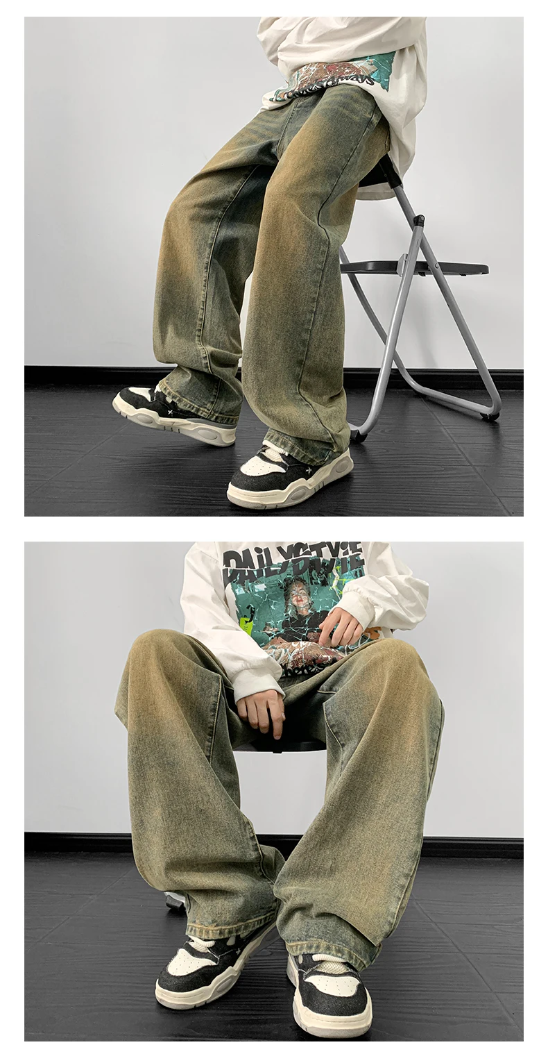 Pantalones Vaqueros De Pierna Ancha Para Hombre: Estilo Y Comodidad En Un Solo Diseño Pantalones Vaqueros De Pierna Ancha Para Hombre: Estilo Y Comodidad En Un Solo Diseño
