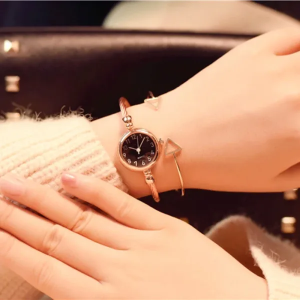 Pulsera Pequeña, Reloj De Lujo De Acero Inoxidable Para Mujer