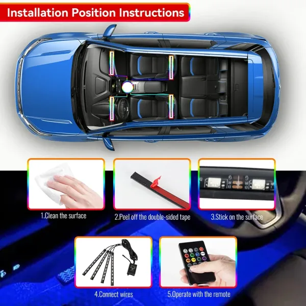 Imagen Del Producto Luz Led De Neón Para Interior De Coche | Compra Online En Tiendafiable
