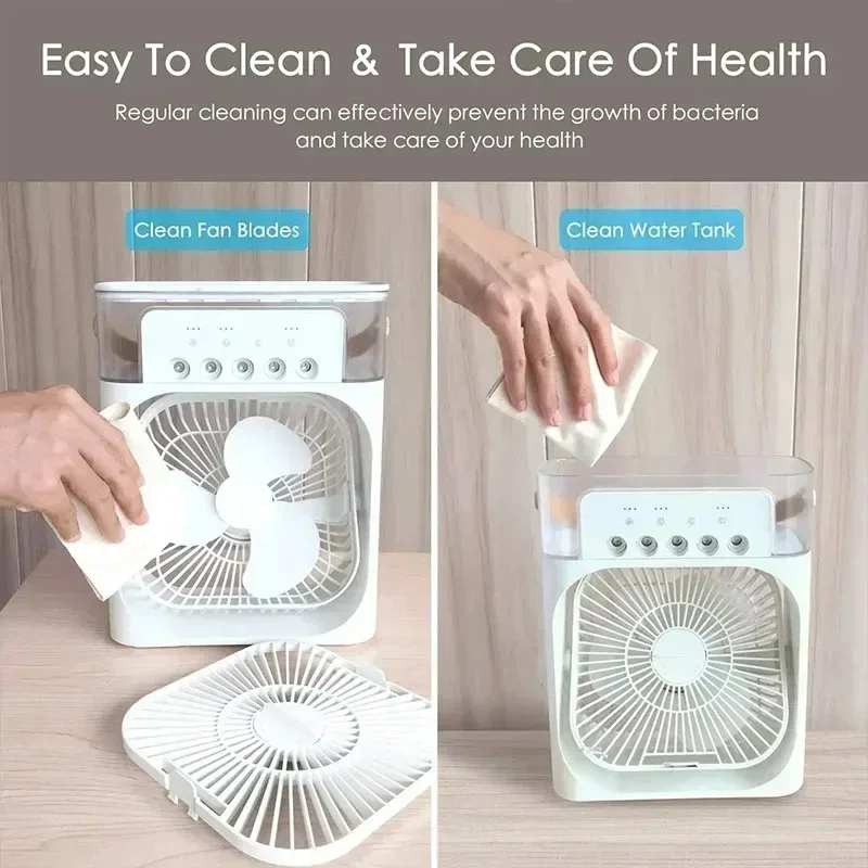 Ventilador Portátil 3 En 1: Frescura Y Comodidad En Cualquier Lugar