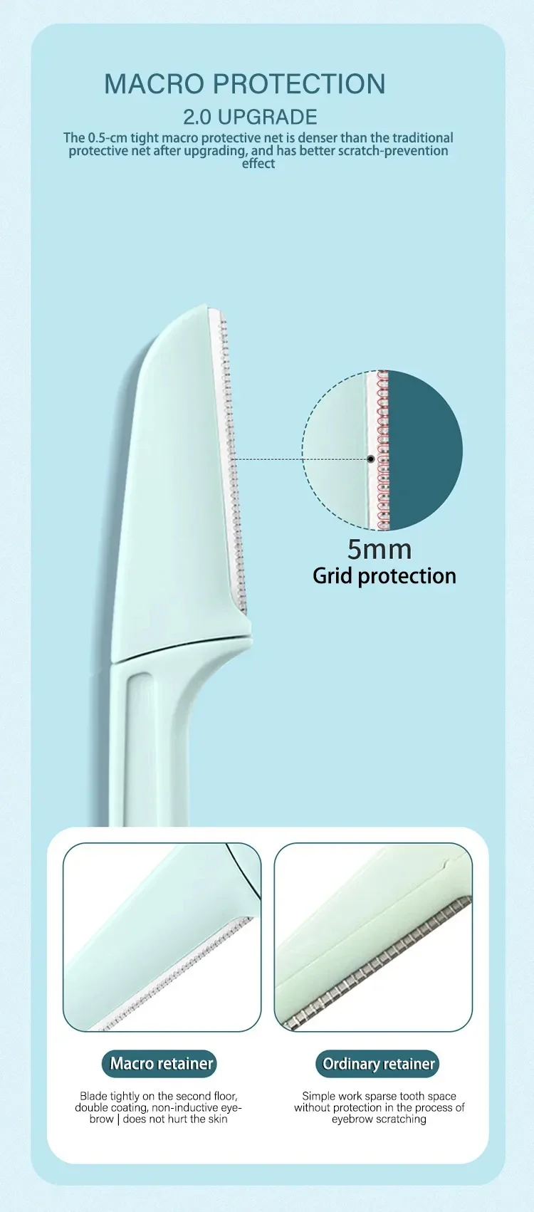 Afeitadora facial plegable segura para mujer: la solución perfecta para un afeitado cómodo y sin riesgos
