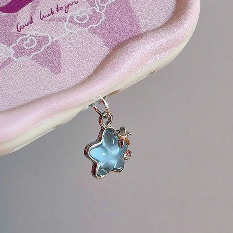 1 Uds. Lindo diamante estrella para teléfono, tapón antipolvo decoración colgante