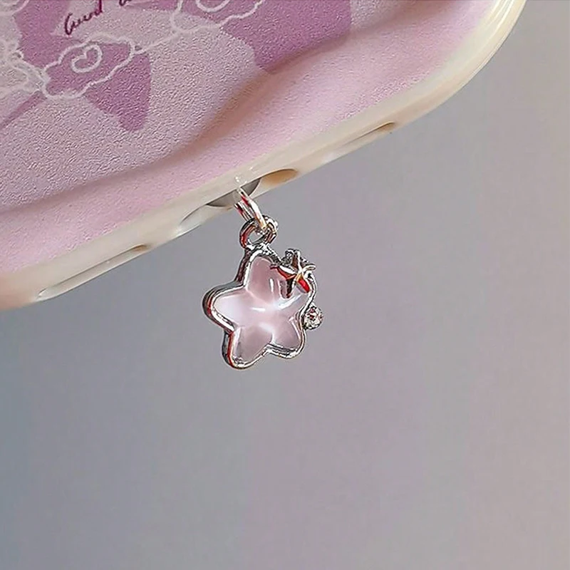 1 Uds. Lindo diamante estrella para teléfono, tapón antipolvo decoración colgante
