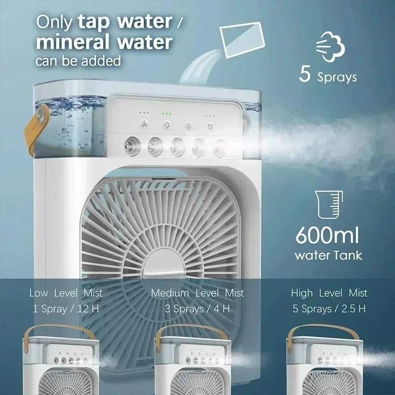 Ventilador Portátil 3 En 1: Frescura Y Comodidad En Cualquier Lugar