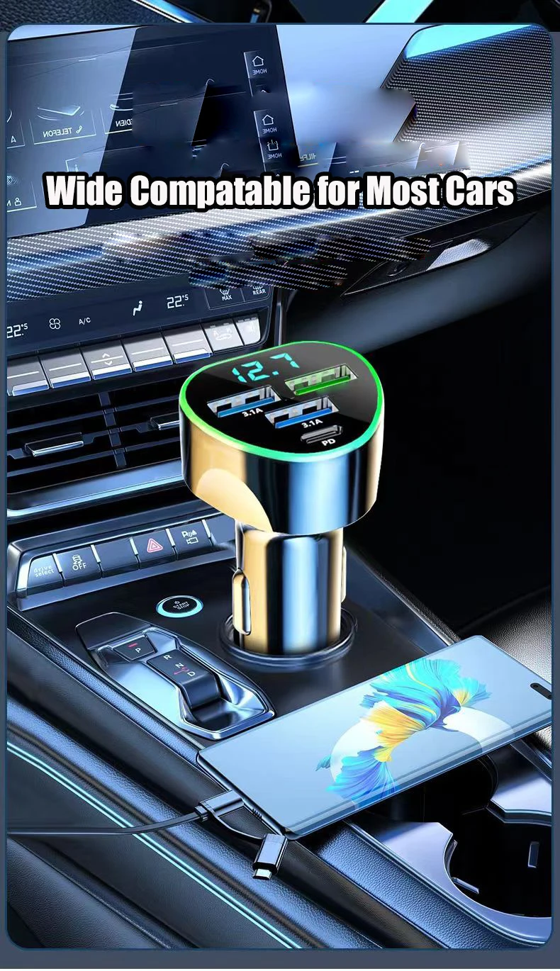 Uyuxio-Cargador De Teléfono 4 En 1 Para Coche