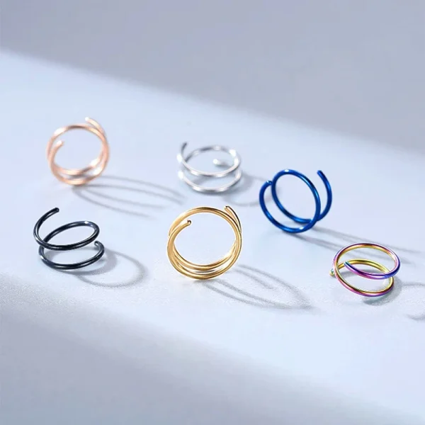 Anillo Doble De Acero Inoxidable Para Nariz: Estilo Y Durabilidad