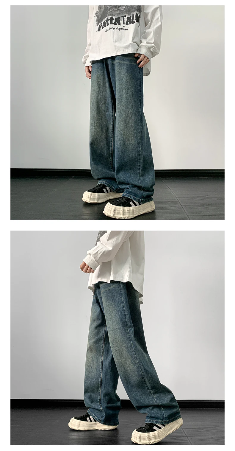 Pantalones Vaqueros De Pierna Ancha Para Hombre: Estilo Y Comodidad En Un Solo Diseño Pantalones Vaqueros De Pierna Ancha Para Hombre: Estilo Y Comodidad En Un Solo Diseño