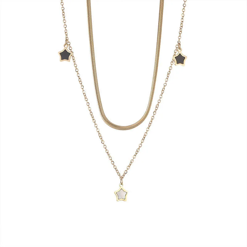 Collar estrella cadena multicapa acero inoxidable 316L