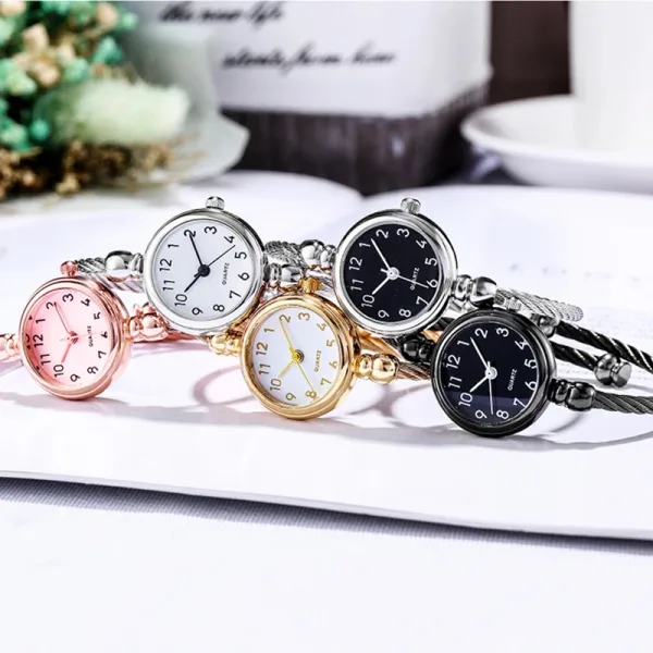 Pulsera Pequeña, Reloj De Lujo De Acero Inoxidable Para Mujer