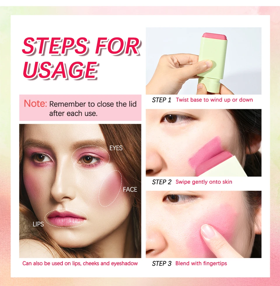 Colorete rosa en barra: un toque de color natural para tus mejillas