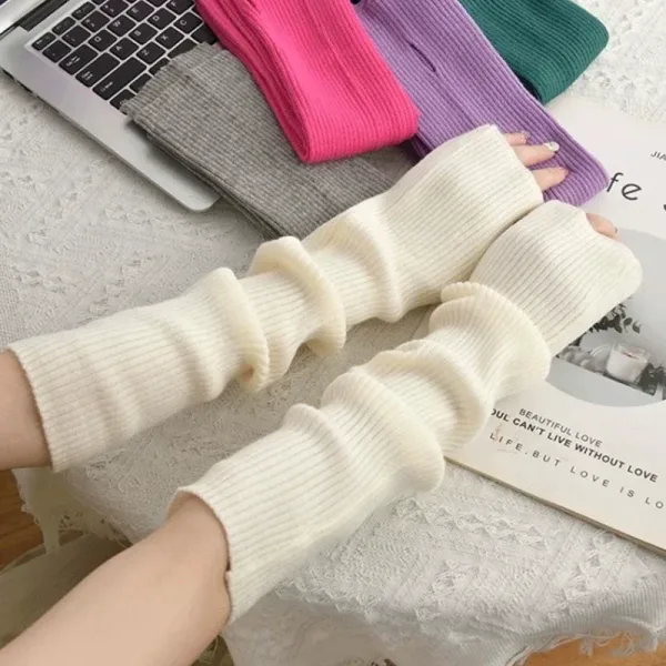 Guantes Largos De Punto Sin Dedos: Estilo Inolvidable Y Comodidad
