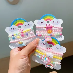 Pulseras de resina coloridas para niñas pequeñas