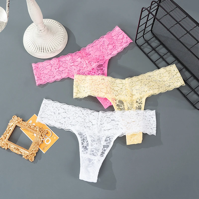 bragas florales de encaje para mujer