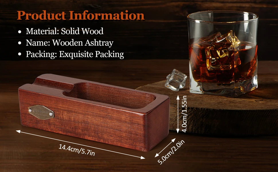 Cenicero Para Cigarros De Madera De Viaje Portátil