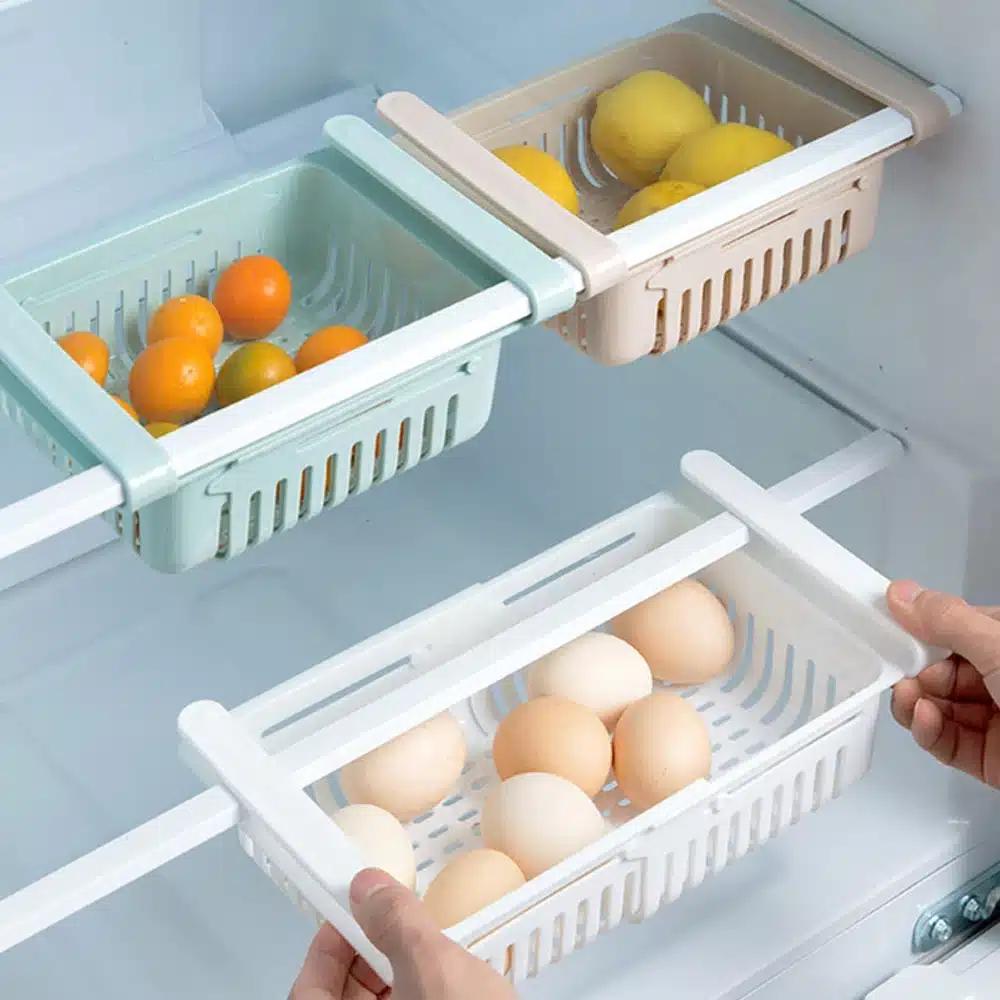 Organizador de refrigerador ajustable y estirable