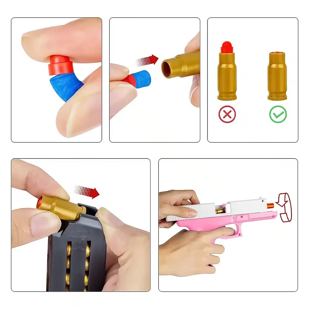 Pistola De Juguete Con Balas Suaves, Flardos Eva De Espuma