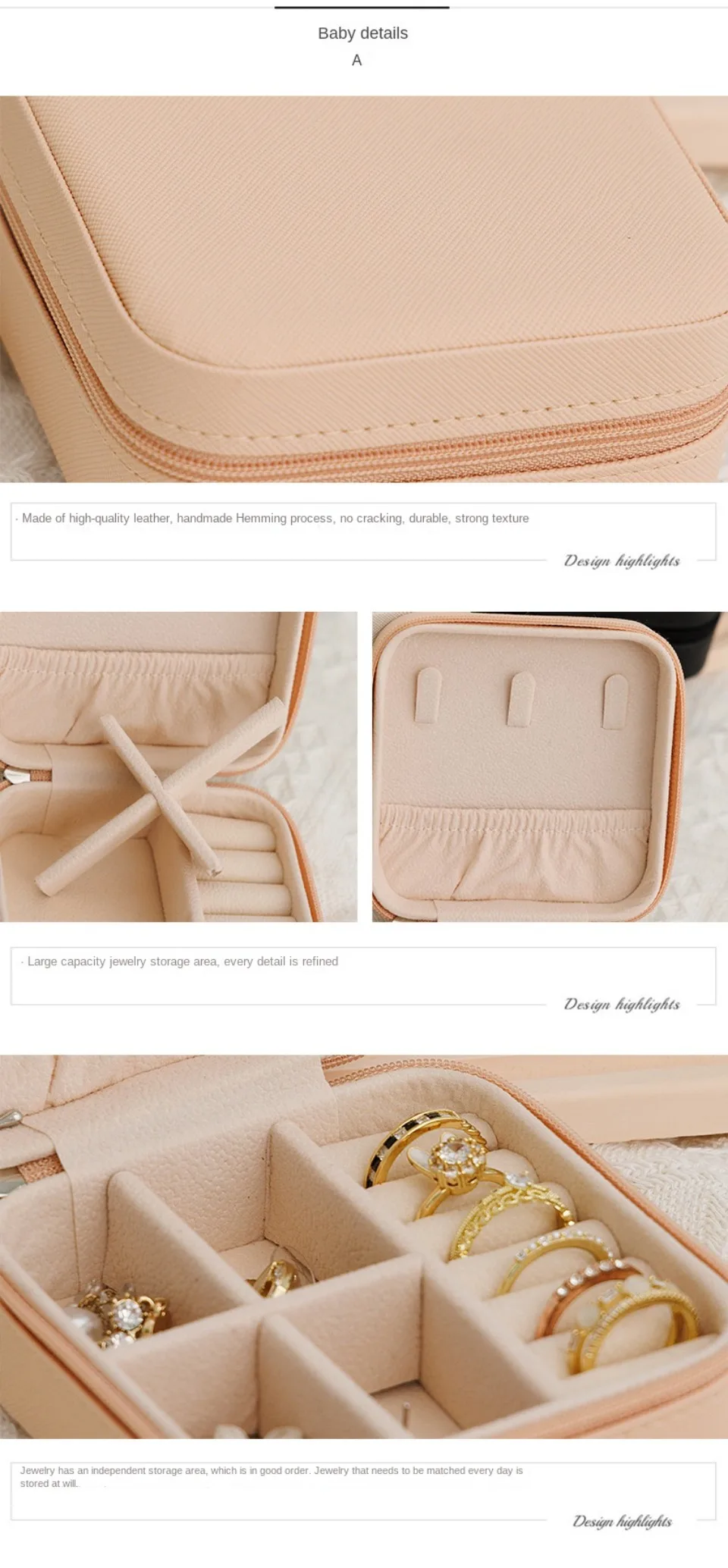 Elegante Solución de Almacenamiento: Organizador de Joyas Compacto y Portátil