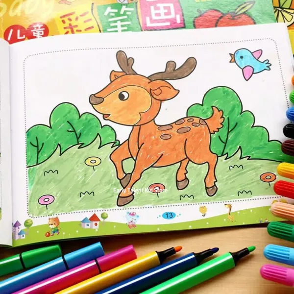 Imagen del producto Cuadernos para colorear de mano pequeño de 31 páginas al azar para niños de 2 a 6 años | Compra online en Tiendafiable