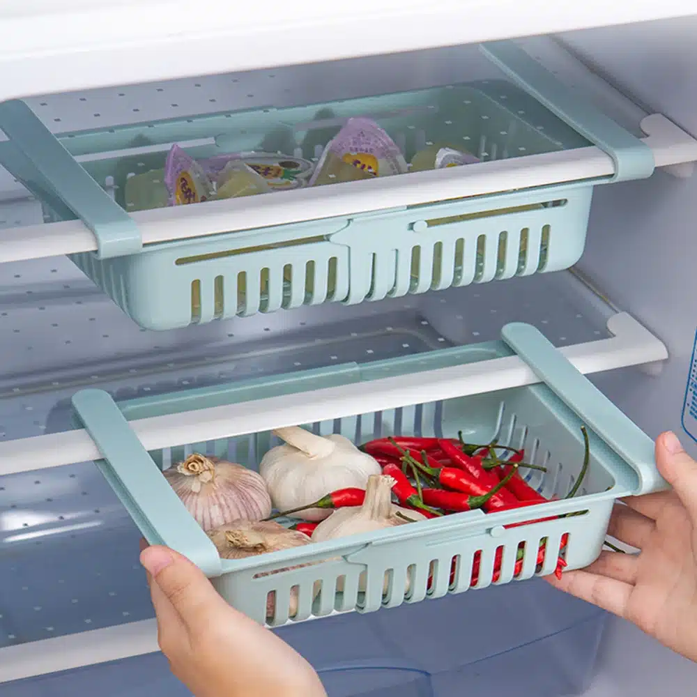 Organizador de refrigerador ajustable y estirable
