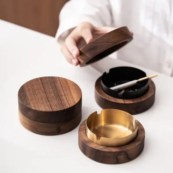 Imagen Del Producto Ceniceros Creativos Con Tapa De Madera De Nogal | Compra Online En Tiendafiable