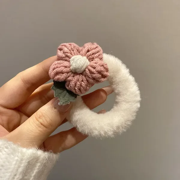 Coleteros Elásticos De Felpa Con Flores Para Niña