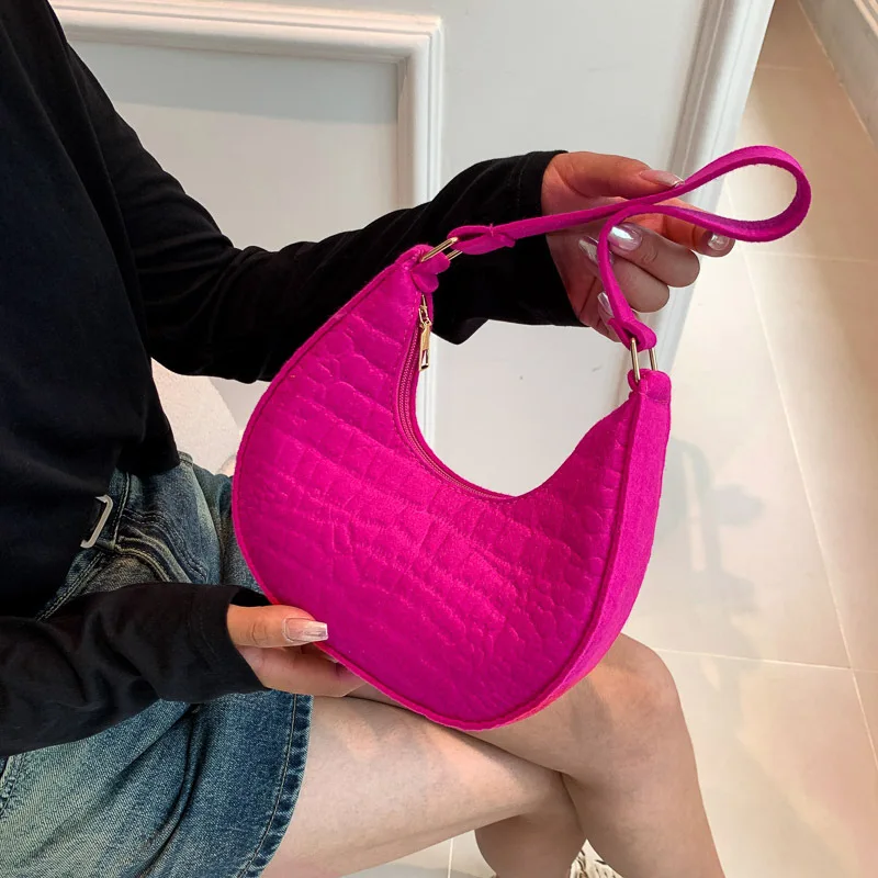 Bolso De Hombro Informal De Color Sólido Bolso De Hombro Informal De Color Sólido