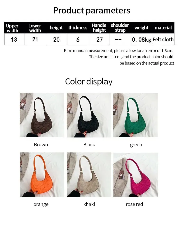 Bolso De Hombro Informal De Color Sólido