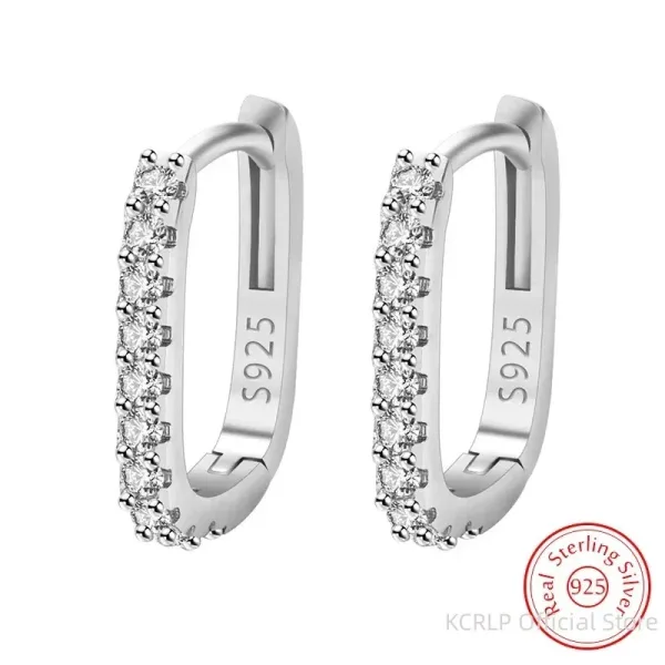 Imagen Del Producto Pendientes De Aro Circulares De Cristal De Plata De Ley 925 De Alta Calidad | Compra Online En Tiendafiable