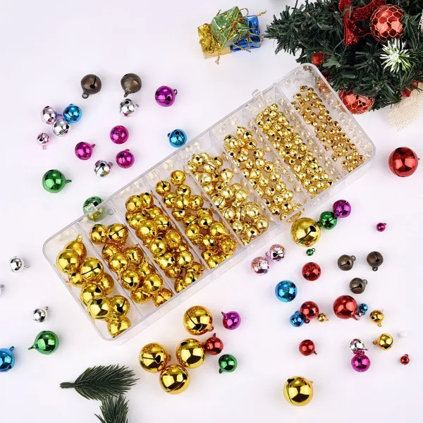 Mini Colgante De Cascabel Dorado De Aluminio Para Decoración De Árbol De Navidad