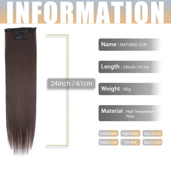 Imagen Informativa: Efecto Deslumbrante: Extensiones De Cabello Sintético Con Clip Para Mujeres | Tiendafiable