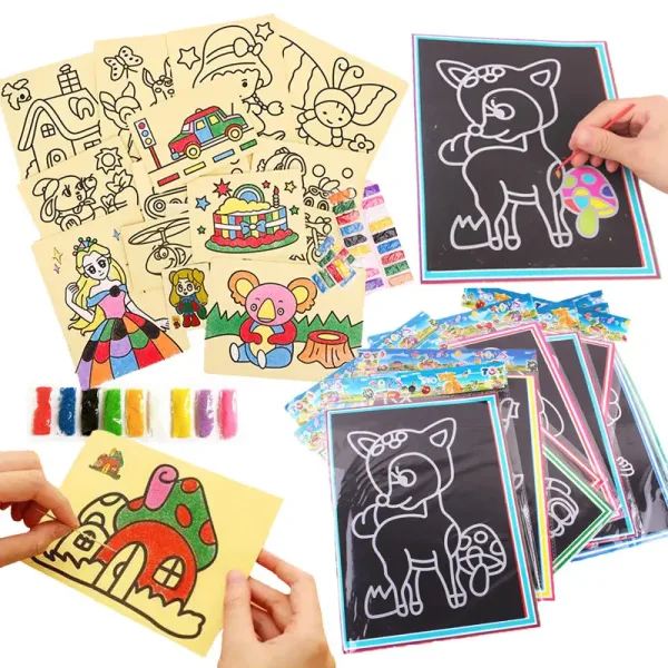 Imagen Informativa: Tarjetas De Pintura De Arena Aprendizaje Educativo Y Creativos | Tiendafiable