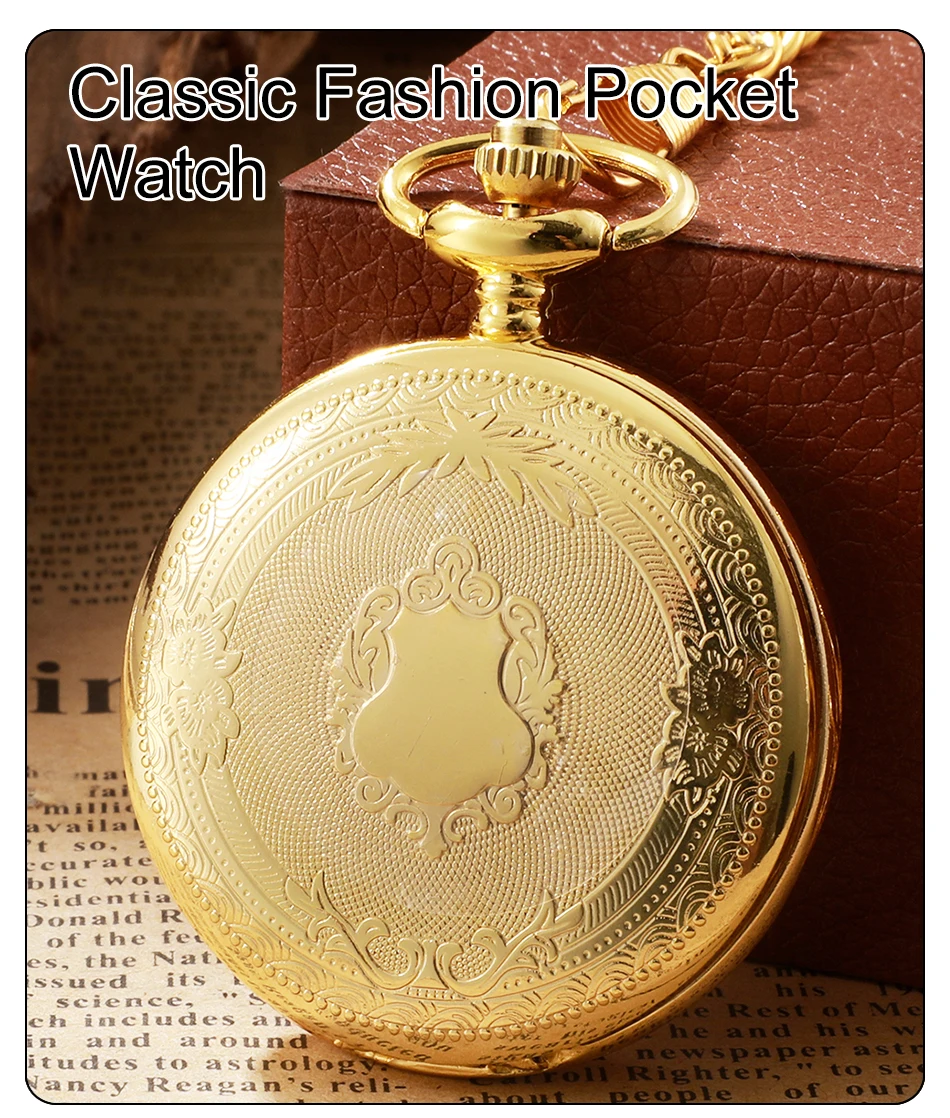 Elegante Reloj de Bolsillo de Cuarzo con Encanto de Números Romanos