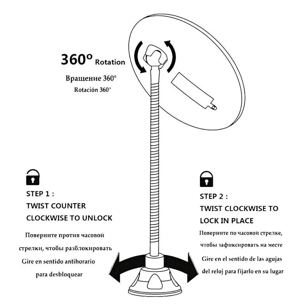 Fascinante Espejo De Tocador Flexible Con Luz Led