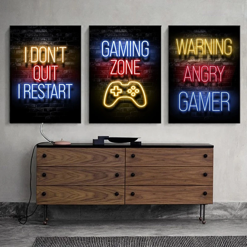 Luz Y Estilo: Pósteres Neon Para Gamers Que Transformarán Tu Espacio