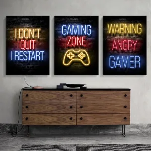 Imagen informativa: Pósteres de Pared de Neón Estilo Gamer Nuevo Decoración | Tiendafiable