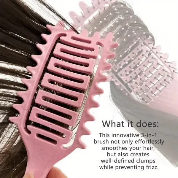 Imagen informativa: Cepillo de peinado Curl Define, cepillo para desenredar, peine de pelo rizado | Tiendafiable