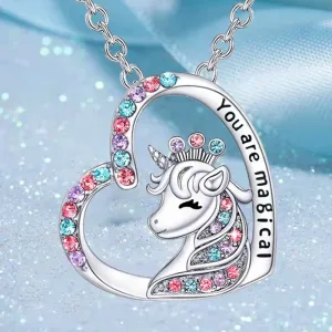 Imagen informativa: Collar de unicornio con letra inicial a la moda | Tiendafiable