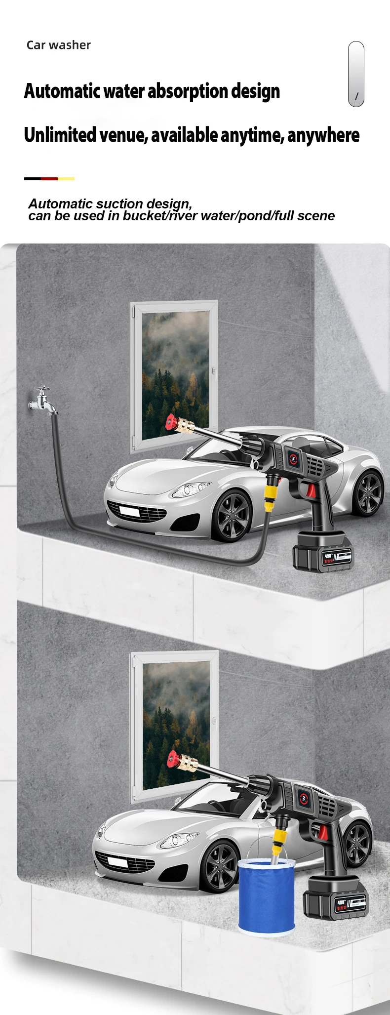 Impresionante Lavadora de Coche Inalámbrica de Alta Potencia: Revoluciona tu Limpieza Auto!