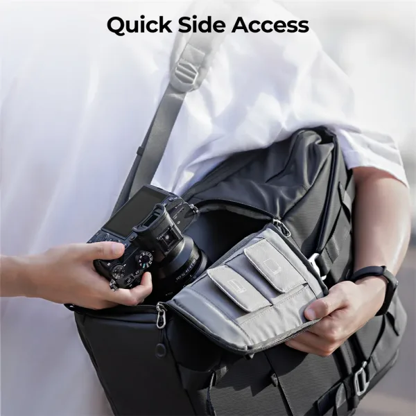 Imagen informativa: Mochila de viaje ergonómica para cámaras: el compañero perfecto para tus aventuras al aire libre con trípode integrado para Sony, Canon y Nikon. | Tiendafiable