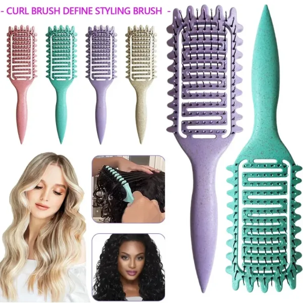 Imagen informativa: Cepillo de peinado Curl Define, cepillo para desenredar, peine de pelo rizado | Tiendafiable