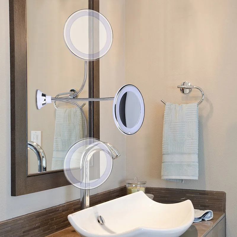 Fascinante Espejo De Tocador Flexible Con Luz Led