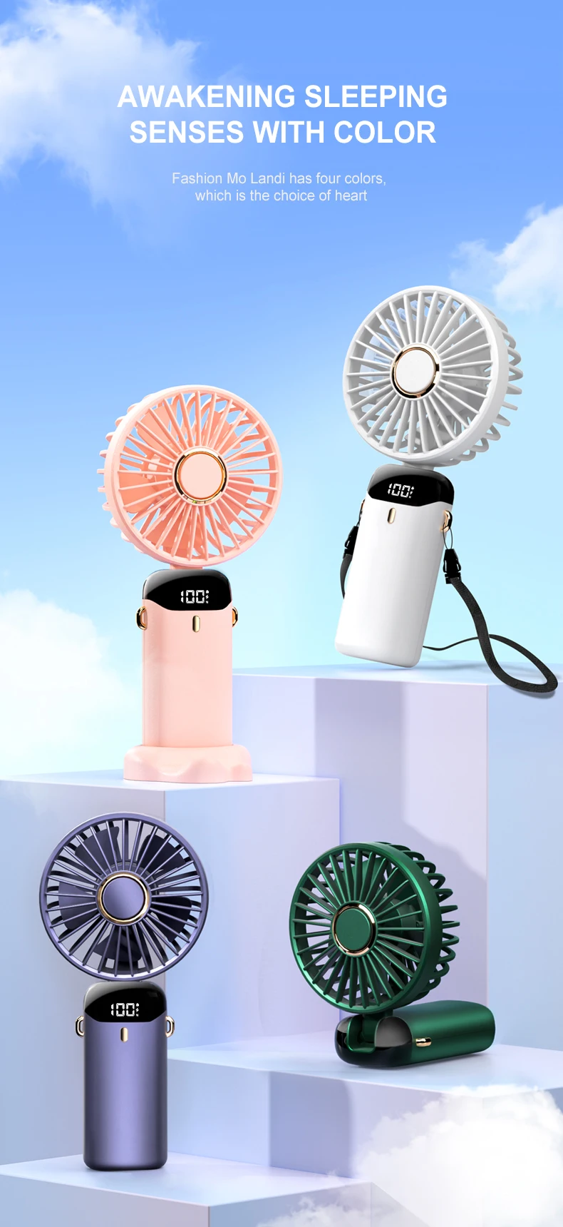 Ventilador portátil plegable extraordinariamente eficaz