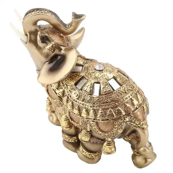 Imagen Informativa: Estatua De Elefante Dorado: Símbolo De Suerte Formidable | Tiendafiable