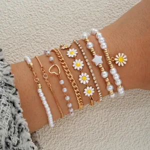 Imagen informativa: Conjunto de pulsera con colgante de flor de Margarita Vintage | Tiendafiable